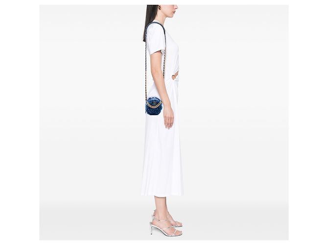 Chanel Blue Shearling 19 Round Clutch with Chain Azul - vista 6