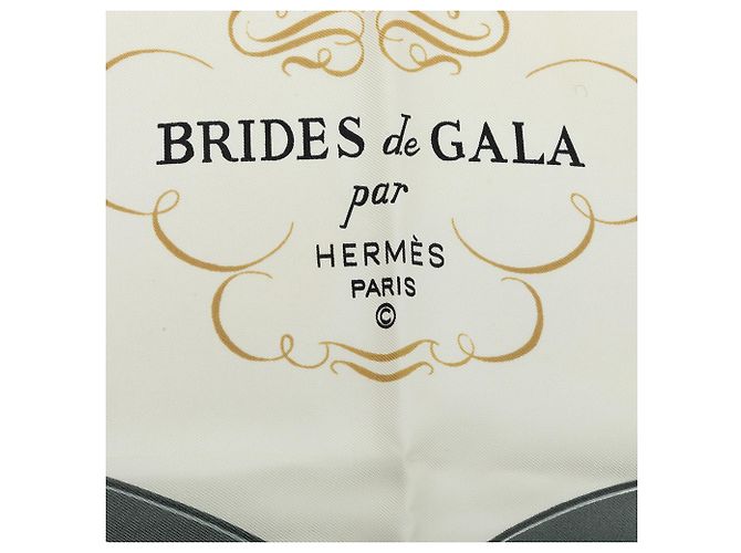 Hermès White Brides de Gala Seidentuch 90 Weiß - Ansicht 3