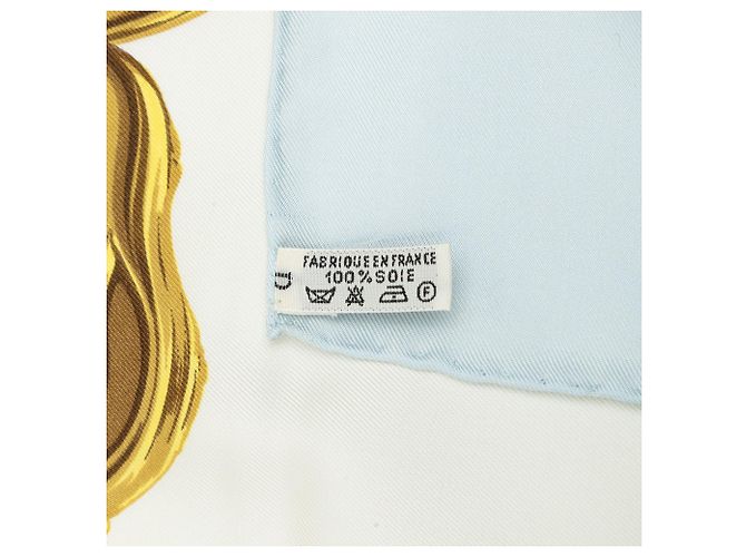 Hermès White Brides de Gala Seidentuch 90 Weiß - Ansicht 7