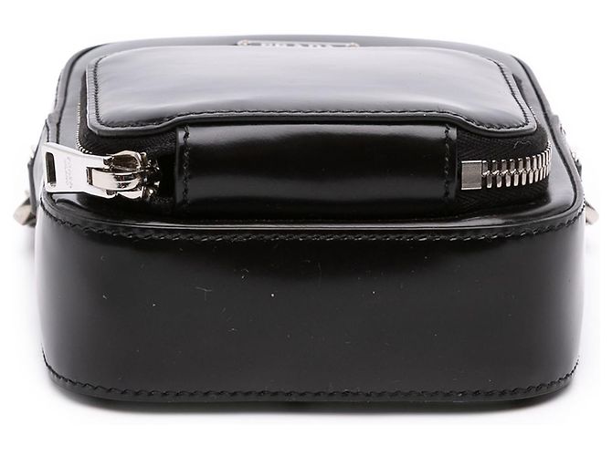 Pochette pour téléphone Prada en cuir brossé noir mini - vue 3
