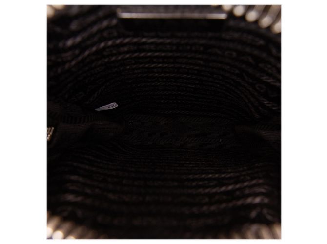 Pochette pour téléphone Prada en cuir brossé noir mini - vue 4