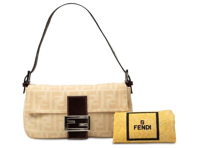 Fendi Baguette Tasche aus beige Zucca Canvas - Ansicht 7