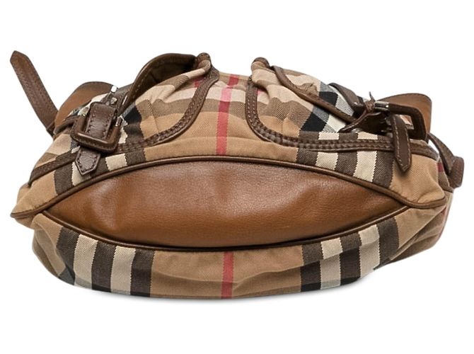 Borsa Bromley Burberry in tela House Check beige e pelle di vitello - vista 3