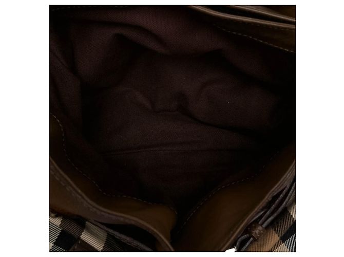 Borsa Bromley Burberry in tela House Check beige e pelle di vitello - vista 4