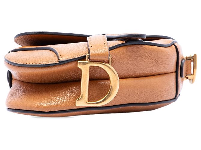 Borsa Saddle Dior in micro pelle di capra marrone - vista 3