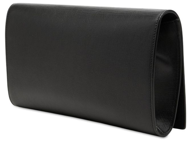 Autre Marque Clutch Saint Laurent Belle De Jour Large in pelle di vitello monogrammata nera Nero - vista 2