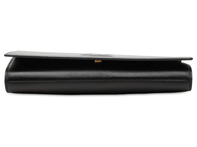 Autre Marque Clutch Saint Laurent Belle De Jour Large in pelle di vitello monogrammata nera Nero - vista 3