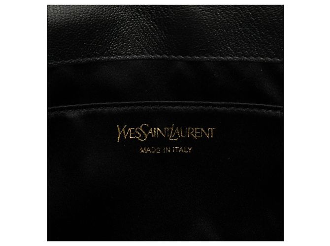 Autre Marque Clutch Saint Laurent Belle De Jour Large in pelle di vitello monogrammata nera Nero - vista 5