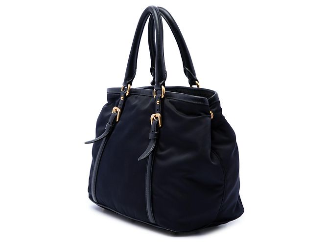 Bolsa Satchel Prada em Tessuto com acabamentos em couro de bezerro macio preto - vista 2
