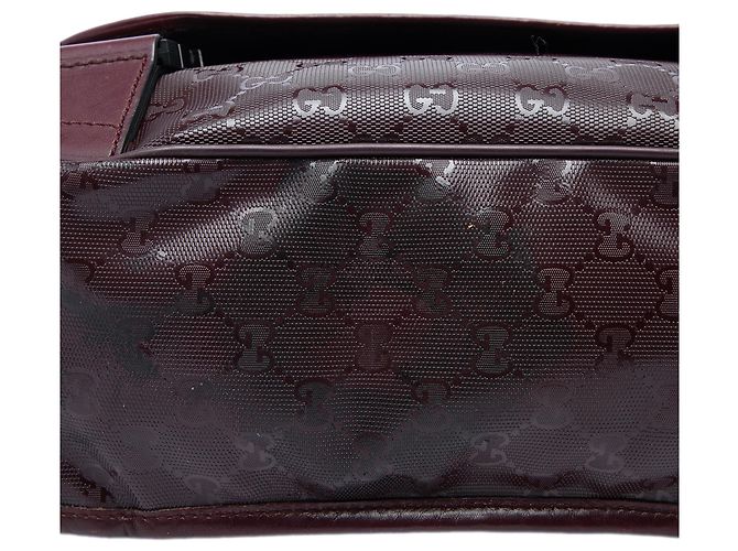 Gucci Borsa a Tracolla Rossa Stampa GG Rosso Bordò - vista 5