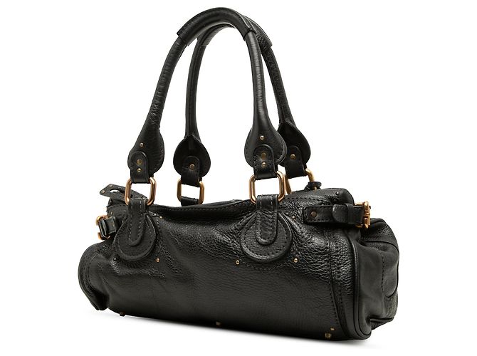 mala de mão Chloé Paddington em couro preto, tamanho Medium - vista 2