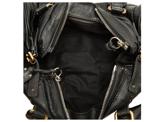 mala de mão Chloé Paddington em couro preto, tamanho Medium - vista 4