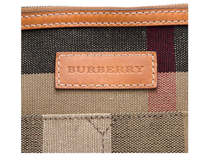 Borsa Secchiello Burberry Ashby in Tela Mega Check Brown Medium Marrone Marrone chiaro - vista 5