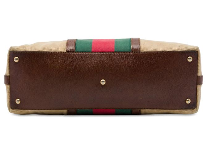 Sac à main Gucci Rania Medium Canvas Web Beige avec poignée supérieure - vue 3