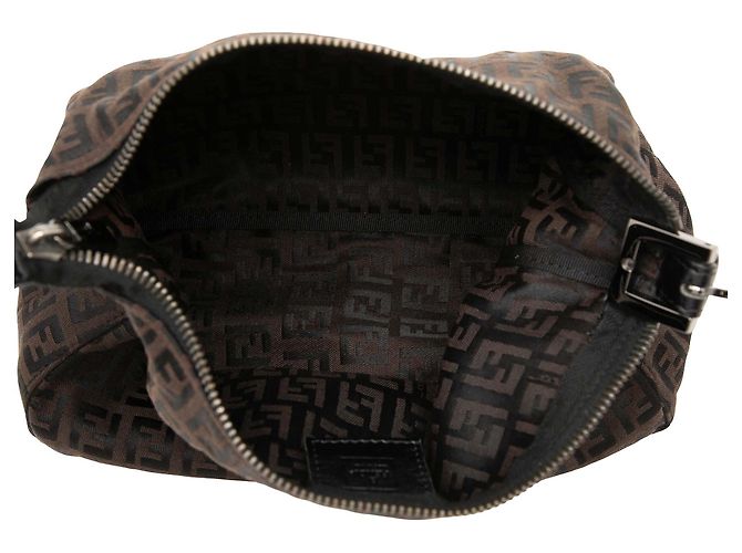 Borsa a mano Fendi in tela Zucchino marrone Marrone scuro - vista 4