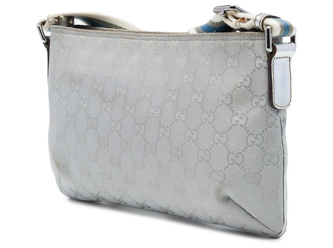 Bolso bandolera Gucci Silver GG Canvas Web Plata - vista 2