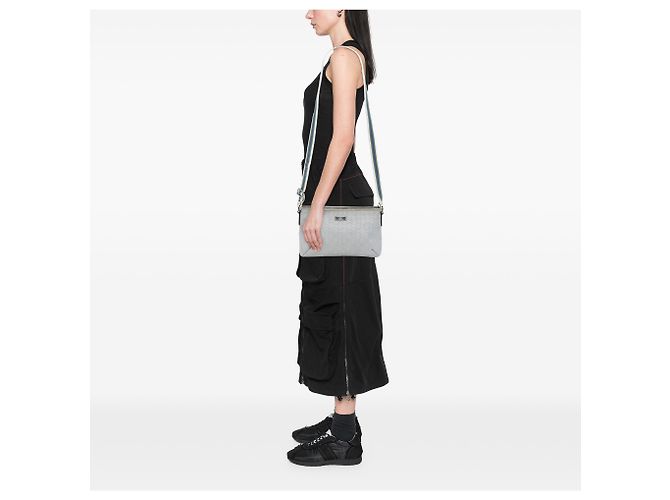 Bolso bandolera Gucci Silver GG Canvas Web Plata - vista 6