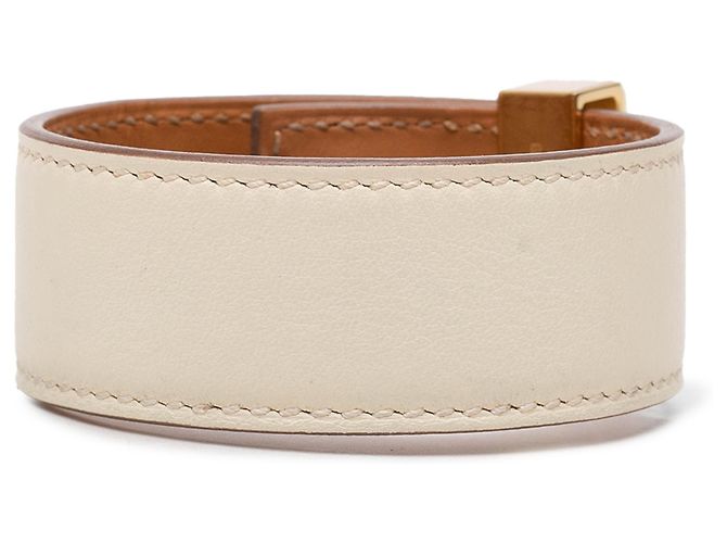 Pulseira Collier de Chien Hermès em Swift castanho e banhado a ouro Marrom Bege - vista 3