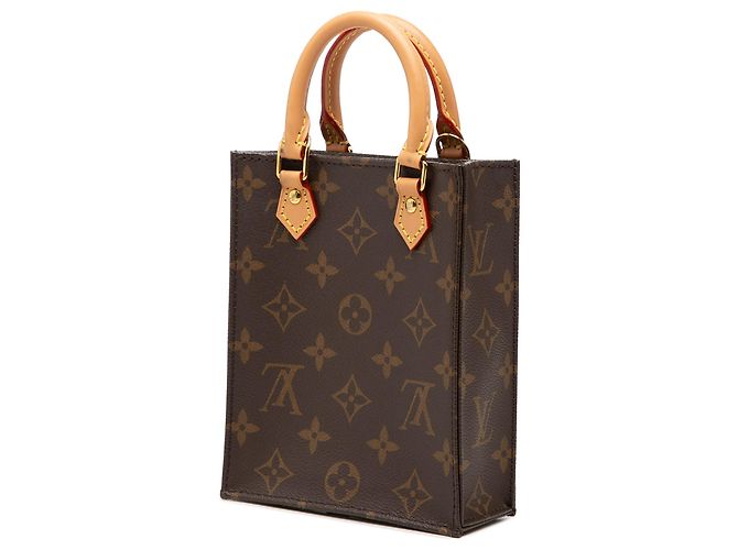 Louis Vuitton Brown Monogram Petit Sac Plat Marrom - vista 2
