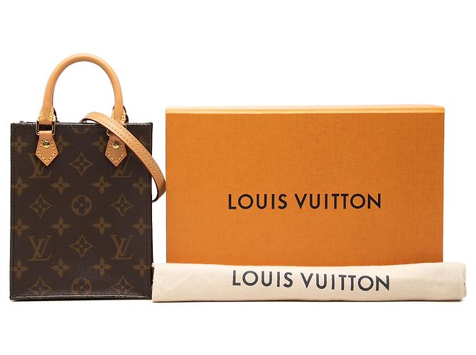 Louis Vuitton Brown Monogram Petit Sac Plat Marrom - vista 7