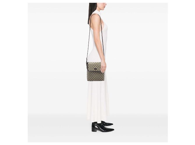 Borsa a tracolla Gucci Beige GG Supreme - vista 5