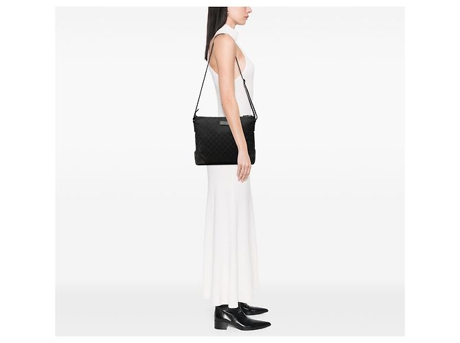 Borsa a tracolla Gucci Joy in tela GG nera Nero - vista 6