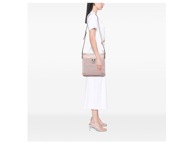 Gucci Borsa a tracolla Abbey D Ring in tela GG rosa - vista 5