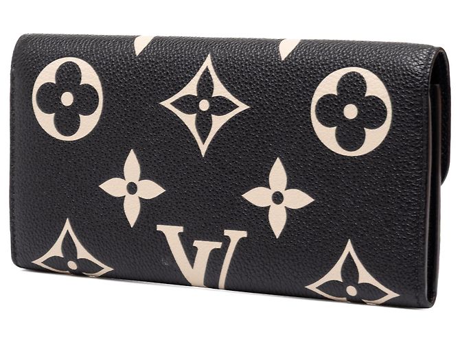 Louis Vuitton Black Bicolor Monogram Empreinte Giant Emilie Wallet - view 2