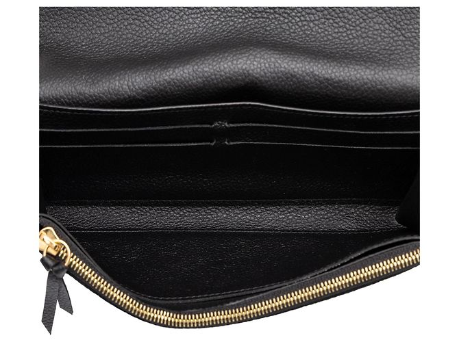 Louis Vuitton Black Bicolor Monogram Empreinte Giant Emilie Wallet - view 4