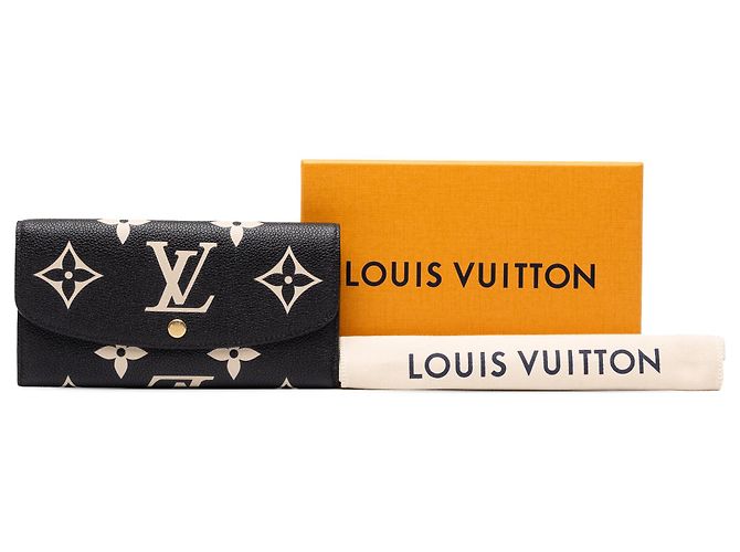 Louis Vuitton Black Bicolor Monogram Empreinte Giant Emilie Wallet - view 7