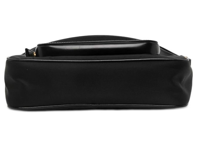 Prada Black Re Nylon Brushed Leather Front Pocket Hobo - view 3