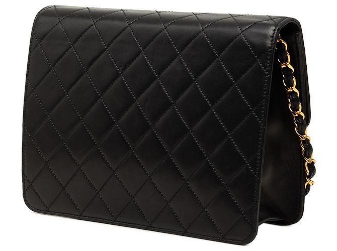 Chanel Black Small CC Quilted Lambskin Single Flap Nero - vista 2