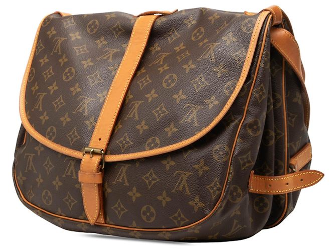 Louis Vuitton Brown Monogram Saumur 35 Castaño - vista 2