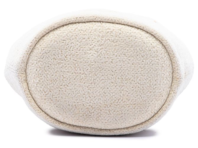 Borsa a secchiello con coulisse Chanel Deauville Small in tweed bianco Crudo - vista 3