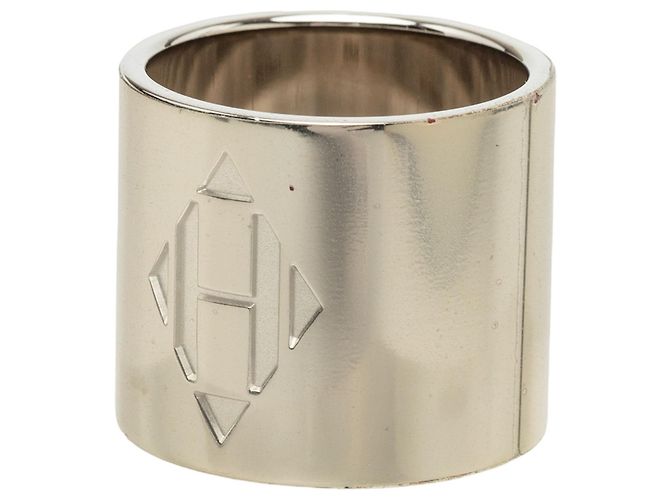 Ring Anillo para pañuelo Hermès H Diamant chapado en paladio plateado Plata - vista 2