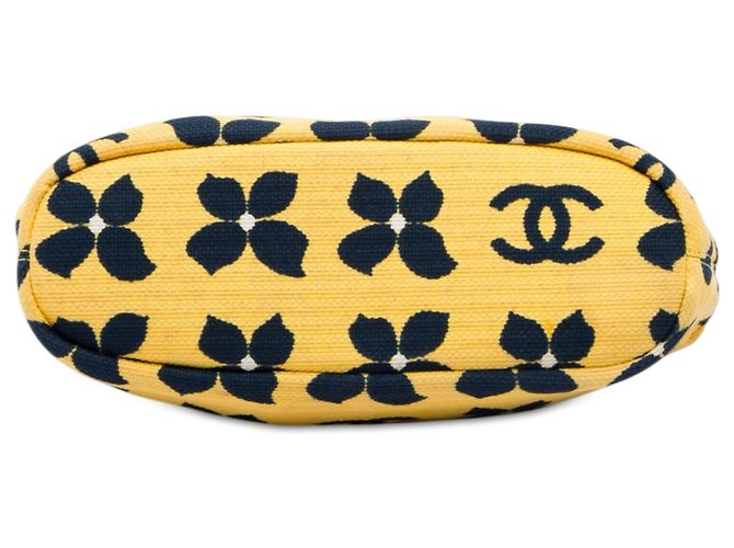 Sac à main Chanel Yellow CC Printed Canvas Floral Frame Jaune - vue 3