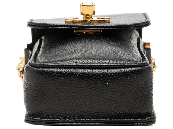 Sac crossbody pour téléphone Chanel Black CC Caviar Noir - vue 3