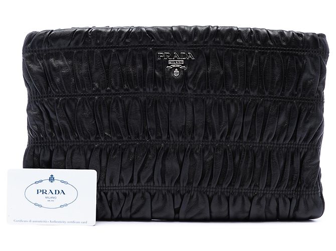 Clutch Prada de Nappa Gaufre negro - vista 7