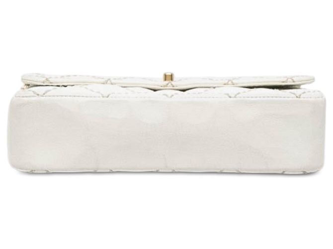 Chanel White Medium Lambskin Wild Stitch Single Flap Blanc - vue 3