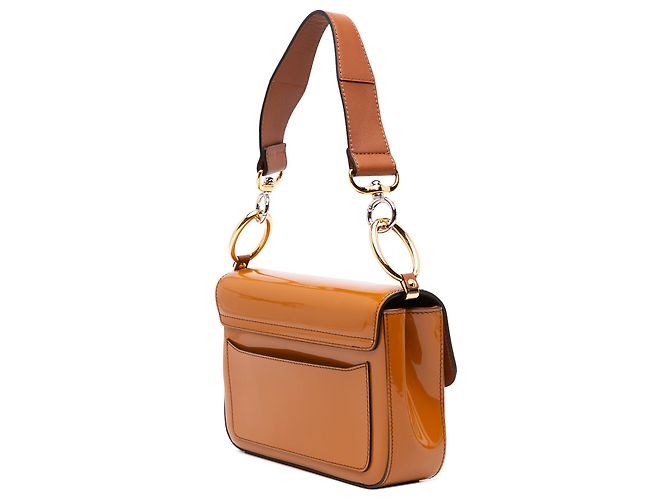 Chloé Small Spazzolato Sfumato C Double Carry Satchel Handtasche Braun - Ansicht 2