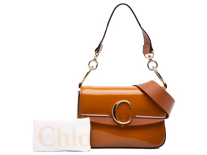 Chloé Small Spazzolato Sfumato C Double Carry Satchel Handtasche Braun - Ansicht 7
