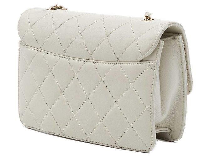 Chanel White Mini Sheepskin Beauty Lock Flap Blanco Crudo - vista 2