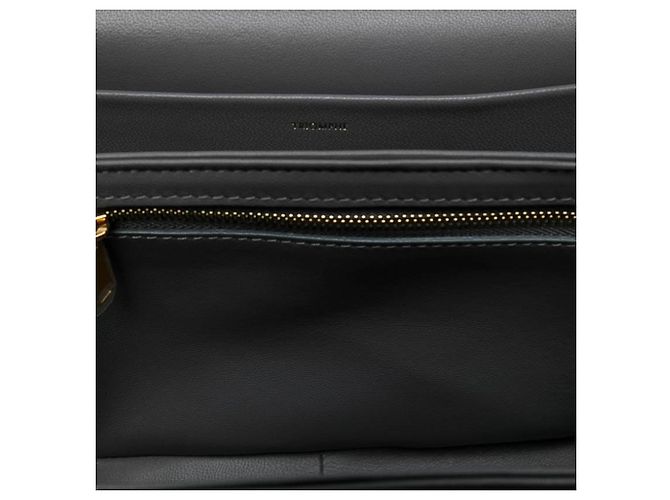 Céline Celine Gray Classique Shiny Calfskin Triomphe Crossbody Castaño Gris antracita - vista 4