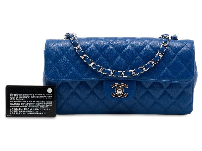 Chanel Blue Classic Caviar East West Single Flap Blau - Ansicht 7