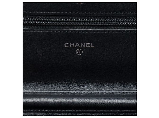 Portafoglio Chanel Black CC Chevron Lambskin Wallet On Chain Nero - vista 5