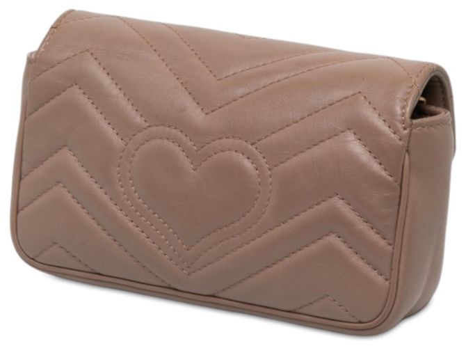 Borsa a tracolla Gucci Brown Mini GG Marmont Matelasse Leather Flap Marrone - vista 2