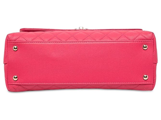 Coco Handle Borsa Chanel Coco Top Handle Small in pelle caviar matelassé rosa - vista 3
