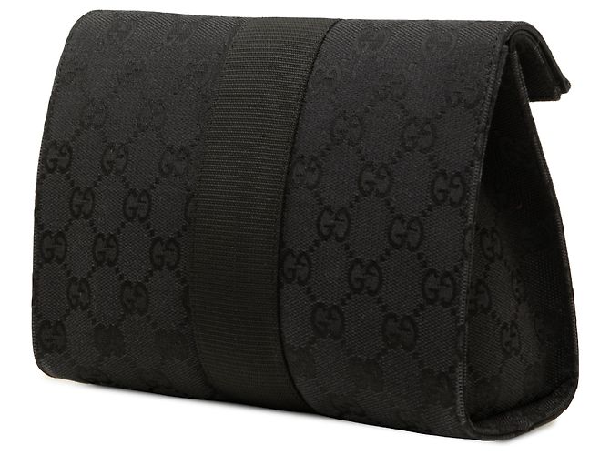 Clutch Gucci in tela GG nera Nero - vista 2