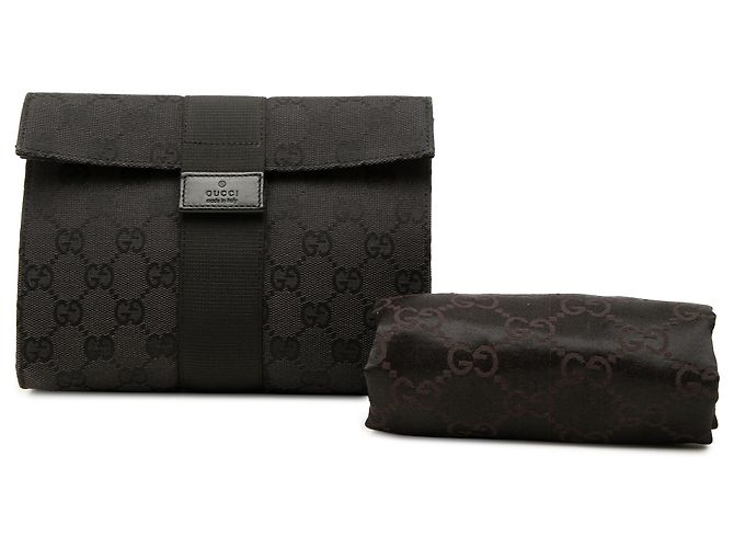 Clutch Gucci in tela GG nera Nero - vista 7