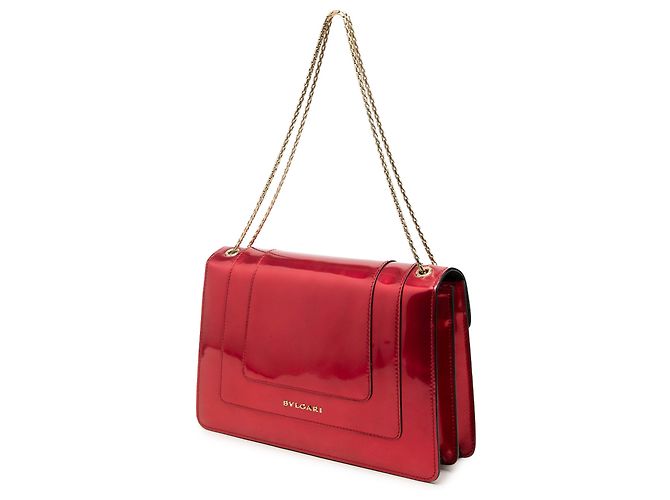 Bulgari Bolsa de Ombro Bvlgari Red Medium Patent Serpenti Forever Vermelho - vista 2